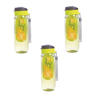                       H'ENT Plastic Fruit Infuser Water Bottle with Fruit Strainer set-3                                              
