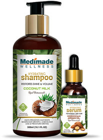 Medimade Coconut Milk Shampoo And Hair Growth Serum 330 g (Pack of 2)