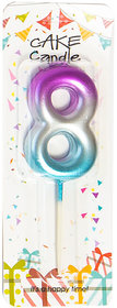 Hippity Hop Multicolor '8' Number Birthday Candle