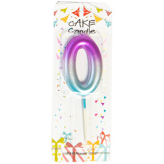 Hippity Hop Multicolor '0' Number Birthday Candle