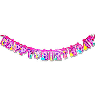                       Princess Happy Birthday Big Letter Banner, theme party decorations                                              