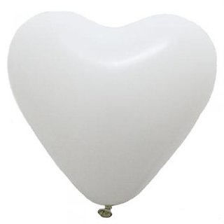                       Hippity Hop 50Pcs Hearts Latex Balloons, White Heart Balloons.                                              