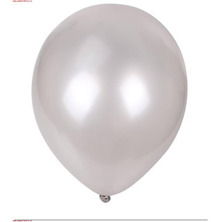                       Hippity Hop Metallic Shiny Finish Balloons ( White ) - Pack Of 25                                              