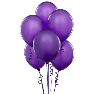                       Hippity Hop Metallic Plain Solid Colour Finish Balloons ( Purple ) - Pack Of 25                                              
