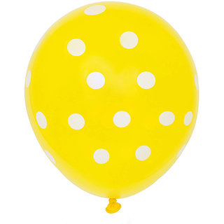                       Hippity Hop Balloons For Birthday Polka Dot (Pack Of 10) Yellow Colour                                              