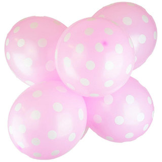                       Hippity Hop Balloons For Birthday Polka Dot (Pack Of 10) Pink Colour                                              