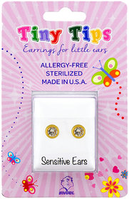 Studex Tiny Tips Gold Plated Bezel 3MM Cubic Zirconia Ear Studs For Kids