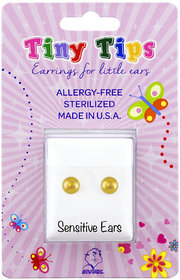 Studex Tiny Tips Gold Plated 3MM Ball Ear Studs For Kids