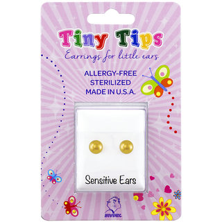 Studex Tiny Tips Gold Plated 3MM Ball Ear Studs For Kids