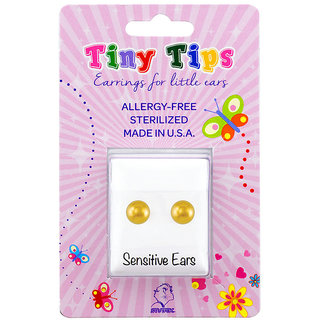 Studex Tiny Tips Gold Plated 4MM Ball Ear Studs For Kids