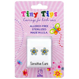                       Studex Tiny Tips Gold Plated Daisy Light Sapphire  September Sapphire Ear Studs For Kids                                              