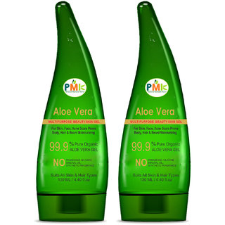                       PMK Pure Natural ALOE VERA GEL Green (260 ml)- Multipurpose Beauty Skin Gel - Ideal for Skin, Face, Body, Hair, Beard                                              