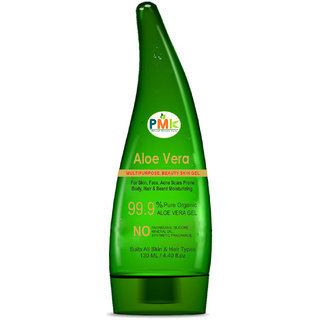                       PMK ALOE VERA GEL Green(130 ml)- Multipurpose Beauty Skin Gel - Ideal for Skin, Face, Body, Hair, Beard, Acne Scars                                              
