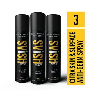 Svish On The Go 70 Alcohol  Citra Skin  Surface No Gas, Anti Germ Spray Pack Of 3  (2 x 75 ml)