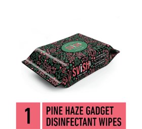 Svish On The Go Pine Haze Biodegradable Gadget Disinfectant Wet Wipes For Multi Surfaces - 30 Wipes (Pack Of 1)