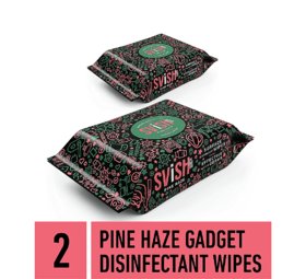 Svish On The Go Pine Haze Biodegradable Gadget Disinfectant Wet Wipes For Multi Surfaces - 60 Wipes (Pack Of 2)
