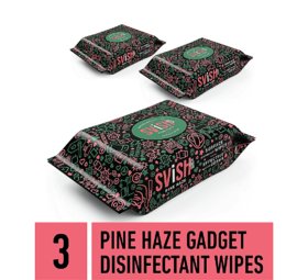 Svish On The Pine Haze Biodegradable Gadget Disinfectant Wet Wipes For Multi Surfaces - 90 Wipes (Pack Of 3)