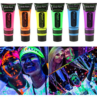                       Glow Paint glow in the dark, face and body paint, neon colours, dress up.                                              