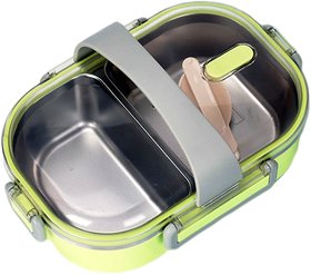 Style Homez KATIE, 304 Stainless Steel Insulated Lunch Box with Handle and 2 Compartments, Salmon Pink Color 720 ml