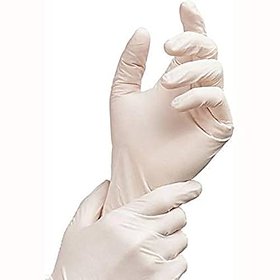 Mercon Latex Medical Examination Disposable Hand Gloves, White, Medium, 10 Piece
