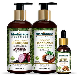                       Medimade Red Onion Shampoo + Conditioner  and Hair Growth Serum                                              