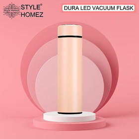 Style Homez DURA, Smart Double Wall Stainless Steel Vacuum Insulated Water Bottle With LED Touch Display, Pink Color 480