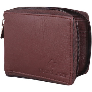                       pocket bazar  Men Casual Brown Artificial Leather Wallet  (5 Card Slots)                                              