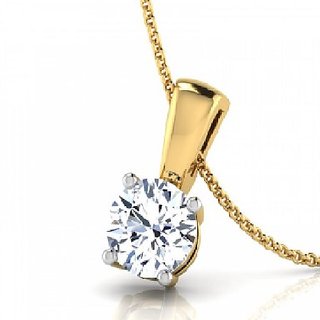 Lab Certified Original American Diamond Gold Plated Pendant for Women by Jaipur Gemstone Lab Certified Original American Diamond Gold Plated Pendant for Women by Jaipur Gemstone