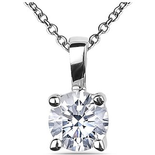                       Silver American Diamond Silver Pendant for girls by Jaipur Gemstone                                              