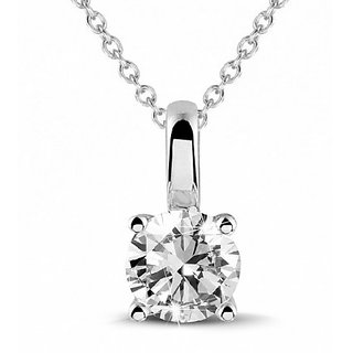                       Silver Original American Diamond Pendant Lab Certified  by Jaipur Gemstone                                              