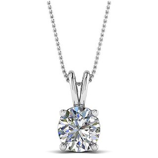                       Natural Lab Certified Original American Diamond Silver Pendant for Women by Jaipur Gemstone                                              