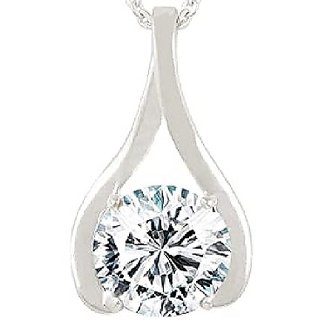                       American Diamond Pendant with lab Report Silver pendant for girls by Jaipur Gemstone                                              