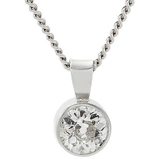                       Sterling Silver American Diamond Pendant for girls by Jaipur Gemstone                                              