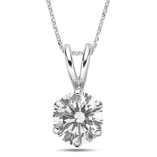                       Lab Certified Original American Diamond Silver Pendant for Women by Jaipur Gemstone                                              