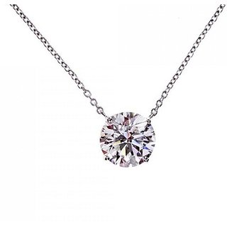                       Silver Original American Diamond Pendant Lab Certified  by Jaipur Gemstone                                              