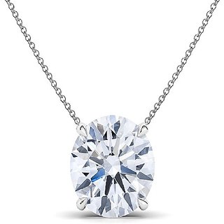                       American Diamond Pendant with Natural & Lab Certified Silver Diamond by Jaipur Gemstone                                              