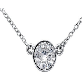                       Lab Certified Original American Diamond  Silver Pendant for Women by Jaipur Gemstone                                              