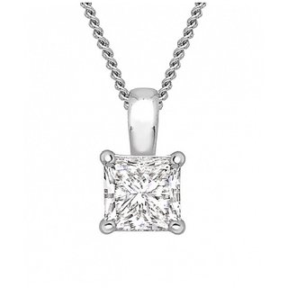                       Silver Original American Diamond Pendant Lab Certified  by Jaipur Gemstone                                              