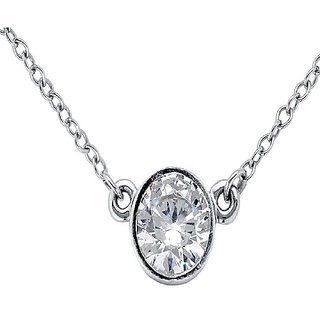                       American Diamond Silver Pendant for Women by Jaipur Gemstone                                              