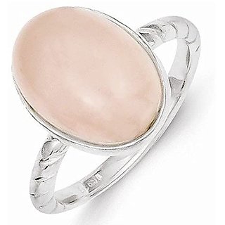                       5 ratti stone pure rose quartz  Silver Ring for unisex by JAIPUR GEMSTONE                                              