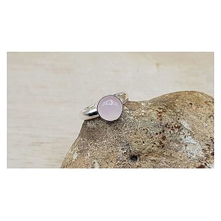                       5 Carat Stone rose quartz Silver Ring for unisex by JAIPUR GEMSTONE                                              