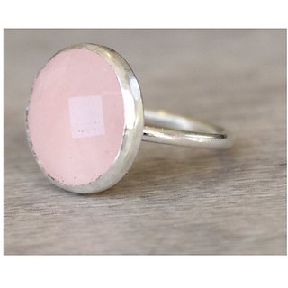                       5 ratti Natural rose quartz  Stone Unheated Lab Certified silver Ring by JAIPUR GEMSTONE                                              