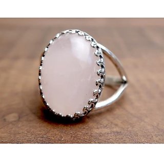                       5 Ratti Natural Certified rose quartz Gemstone Panchdhatu Silver Ring by JAIPUR GEMSTONE                                              