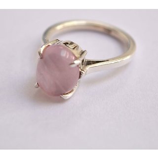                       rose quartz Ring 5 carat silver ring by JAIPUR GEMSTONE                                              