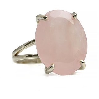                       5 ratti Natural Lab certified Stone Silver rose quartz Ring by JAIPUR GEMSTONE                                              