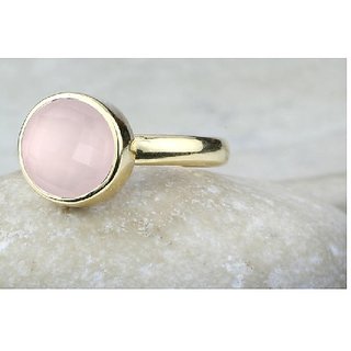                       5 Carat Original Natural Panchdhatu Certified rose quartz Adjustable Ring by JAIPUR GEMSTONE                                              