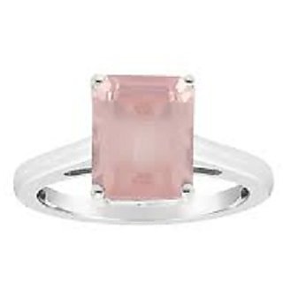                       5.25 Carat Classic rose quartz silver Ring by JAIPUR GEMSTONE                                              