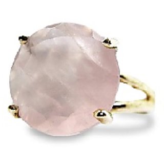                       5.25 ratti Ring Natural rose quartz Gold plated Ring by JAIPUR GEMSTONE for unisex                                              