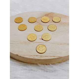                       KESAR ZEMS Mini Brass Coins/Sikka for Pooja (Set of 11 Pieces)                                              