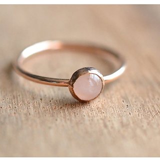                       5.25 ratti stone pure rose quartz Gold plated  Ring for unisex by JAIPUR GEMSTONE                                              